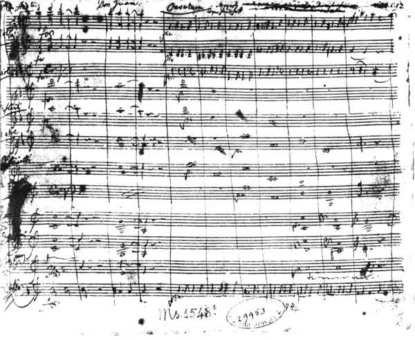 Ms.1548 (1) Ouverture of the opera ''Don Giovanni'' de Wolfgang Amadeus Mozart