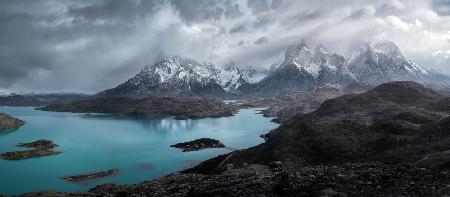Paine Mountains and Pehoe Lake,Chile