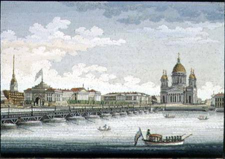 View from the River Neva over St. Isaac's Square and St. Isaac's Bridge de Yegor Yakovlevich Vekler