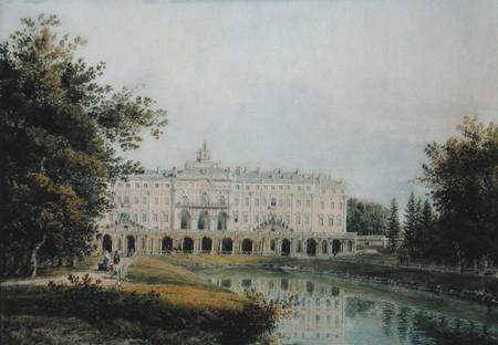 View of the Great Palace of Strelna near St. Petersburg de Yegor Yegorovich Meier