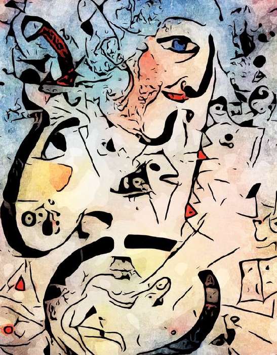 Miro trifft Chagall (Le profil et l\\\'enfant rouge) de zamart
