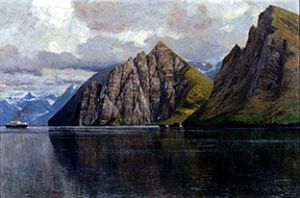 Nordlandfjord with a steamship de Zeno Diemer