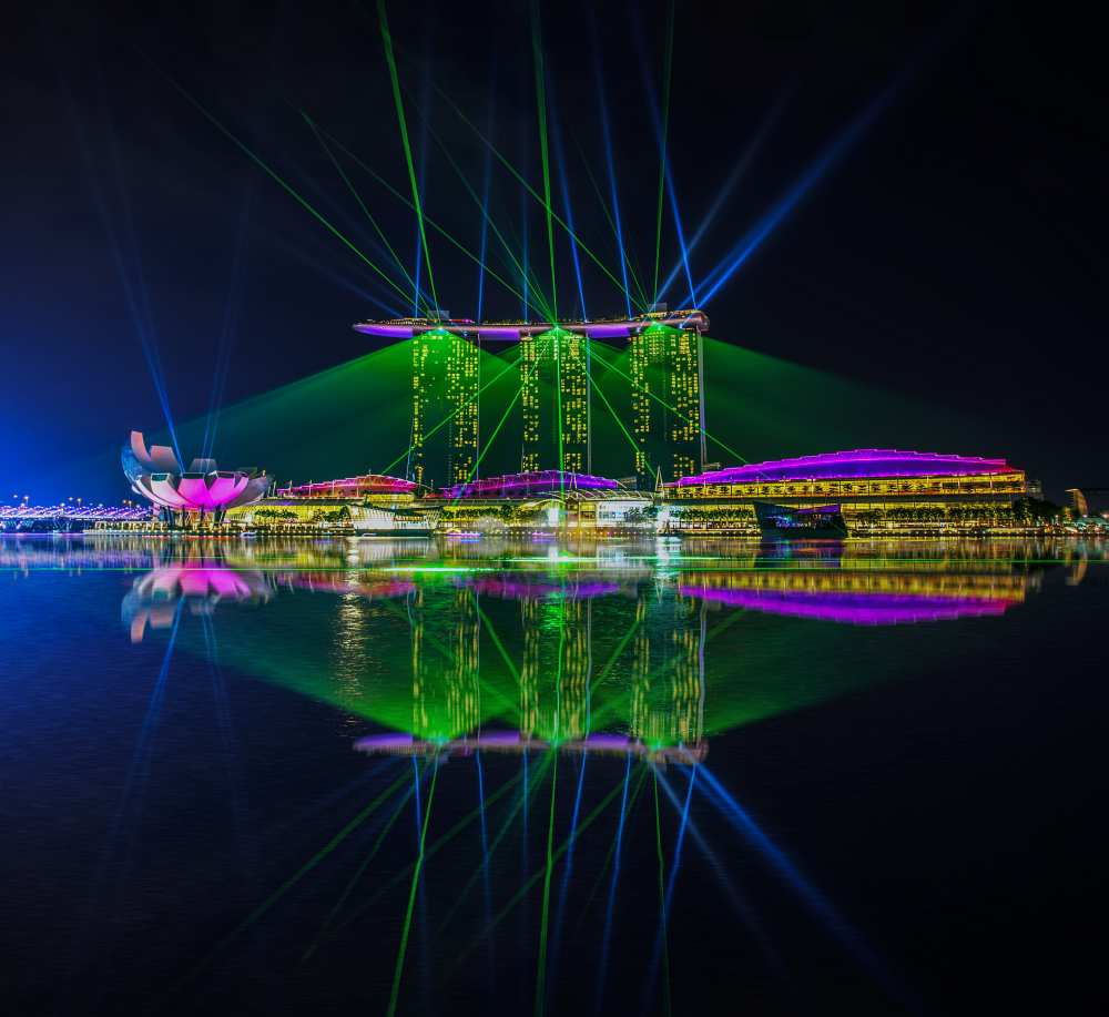 Singapore Marina Bay Sands Hotel Laser Light Show "WONDERFUL" de Zexsen Xie
